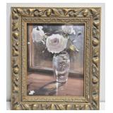 Framed White Roses Print by McLaughlin