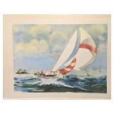 Signed Frank Lowe Sail Boat Print 18 of 1000