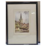 Vintage framed print St Helen's Church Abingdon