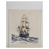 Signed The Bounty Ship Print by Monte
