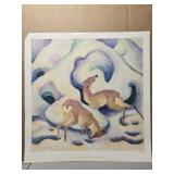 'Deer in the snow' print from germany