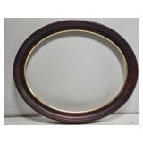 Dark color wood oval picture frame