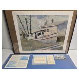 Lawrence Crowell print of a ship with documents