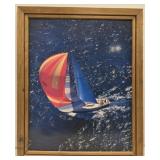 Framed photo of a sail boat