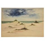Watercolor on board of a beach
