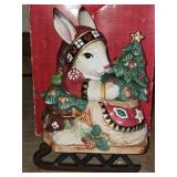 Fitz & Floyd Christmas Lodge Rabbit Lidded Box