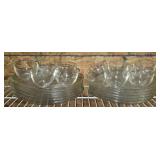 Partial set of 22 Glass cup and saucer