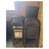 Estate lot of folding chairs and card table