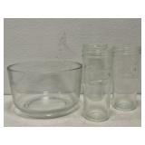 Bamboo Mason glasses & glass mixing bowl