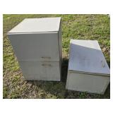 Lot of 2 faux wood cabinets