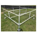 White metal frame on wheels