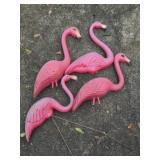 Plastic pink flamingos for yard decor
