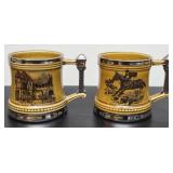 Vintage amber glaze Arthur Wood ceramic mugs