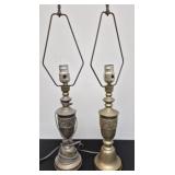 Pair of brass table lamps SEE DESC