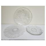 Lot of 3 glass serving platters
