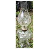 vintage style glass oil lamp