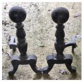 Antique cast iron fireplace Andirons