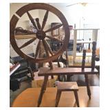 Vintage wood small spinning wheel AS IS