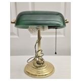 Vintage Green & Gold Desk Lamp
