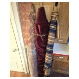 3 Large Rolls of Fabric Maroon Fabric is Velvet