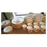 36 pcs of Mikasa Natural Beauty Crab Apple Dishes