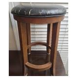 Wood base cushion stool