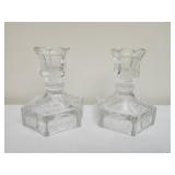 Vintage Fostoria Coin Glass candle holders