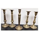 Lot of 5 Brass candle stick holders