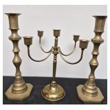 Lot of 3 Brass candle stick holders