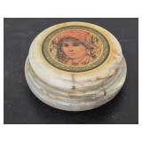 Vintage Edna Hibel marble trinket box