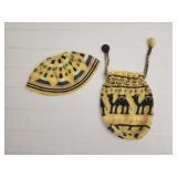 Handwoven cotton kufi w matching bag