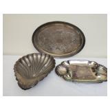 Estate lot 3 sliver plater serving dishes