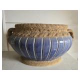 Blue ceramic large planter