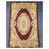 Antique Red Floral Small Area Rug