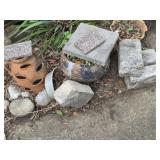 Lot of planters rocks and more