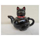1950s Shafford Redware black cat teapot