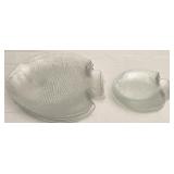 Arcoroc France Fish Shaped Small & Big Plates