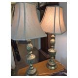 Pair of Brass Base Decorative Lamps