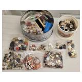 Estate Lot of Misc Buttons Thread Beads & More