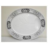 Antique English black transferware serving platter