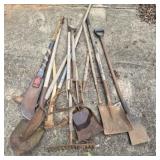 Large lot of outdoor hand tools