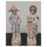 Hand painted porcelain Victorian figurines