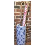 Blue & White Lotus Flower Umbrella Holder