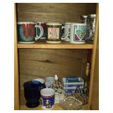 Cabinet Lot of Coffee Mugs Decor & More