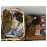 Large basket lot of doll hair