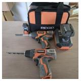 Rigid 12v drill set tested and working