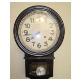 Vintage Regulator wall clock as is