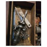 Vintage wood box full of tools
