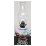 Antique Floral Hand Painted Kerosene Lantern