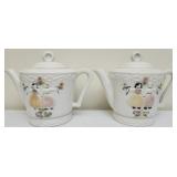 Pair of Porcelain Vitreous China teapots